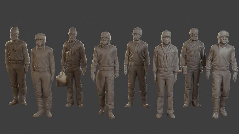 1900 Antartic Sailor ANS1 Pack 1 3D Print Model .c4d .max .obj .3ds .fbx .stl .blend