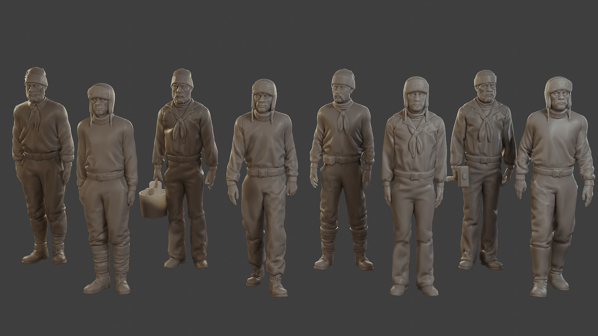 1900 Antartic Sailor ANS1 Pack 1 3D Print Model .c4d .max .obj .3ds .fbx .stl .blend 
