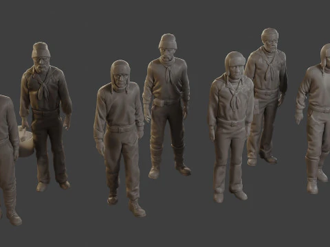 1900 Antartic Sailor ANS1 Pack 1 3D Print Model