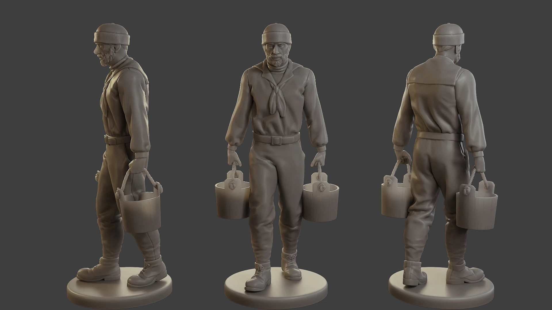 1900 Antartic Sailor ANS1 009 3D Print Model .c4d .max .obj .3ds .fbx .stl .blend 