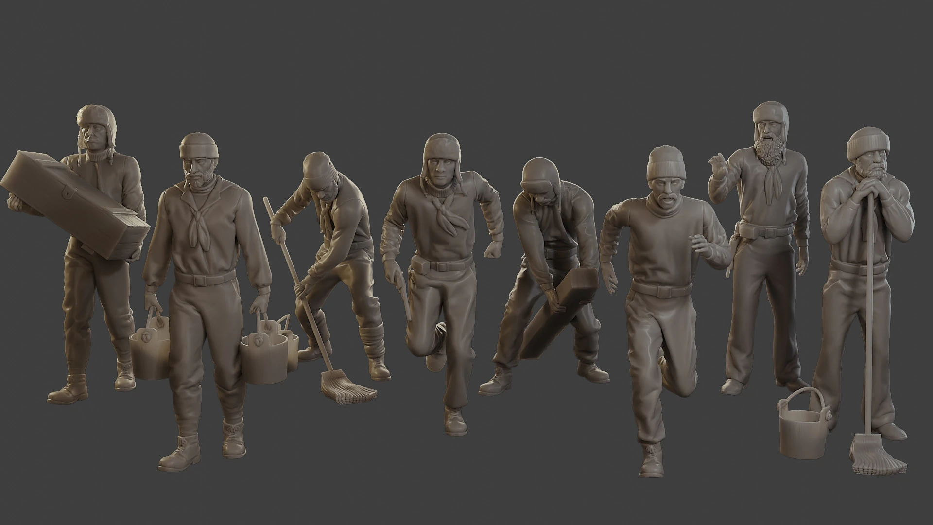 1900 Antartic Sailor ANS1 Pack 2 3D Print Model .c4d .max .obj .3ds .fbx .stl .blend 