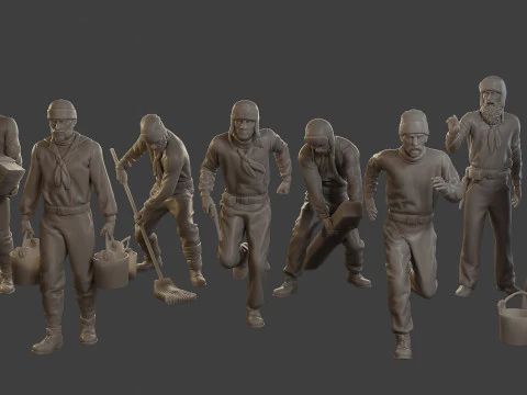 1900 Marinheiro Ant&aacute;rtico ANS1 Pacote 2 Modelo de Impressão 3D