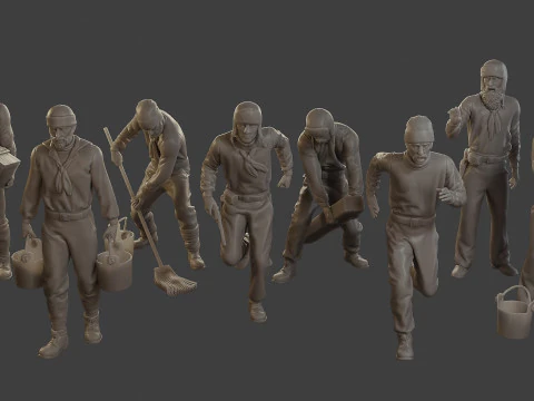 1900 Antartic Sailor ANS1 Pack 2 3D Print Model