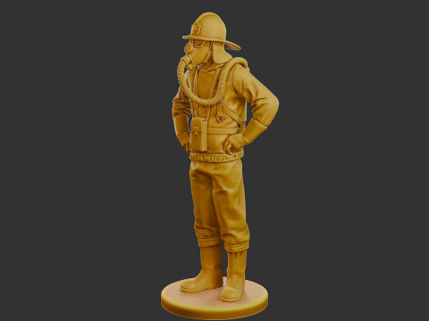 Czechoslovakian firefighter 90s 001 Modello di stampa 3D