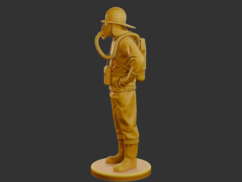 Czechoslovakian firefighter 90s 001 Modello di stampa 3D