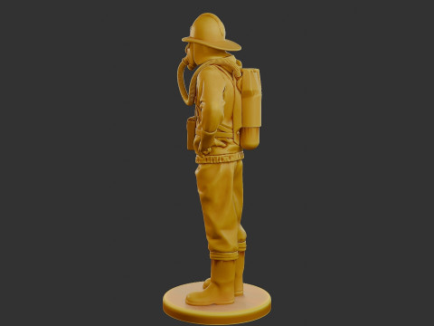 Czechoslovakian firefighter 90s 001 Modello di stampa 3D