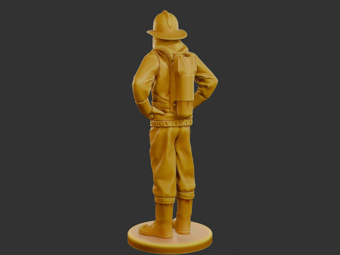 Czechoslovakian firefighter 90s 001 Modello di stampa 3D