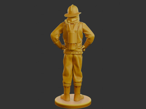 Czechoslovakian firefighter 90s 001 Modello di stampa 3D