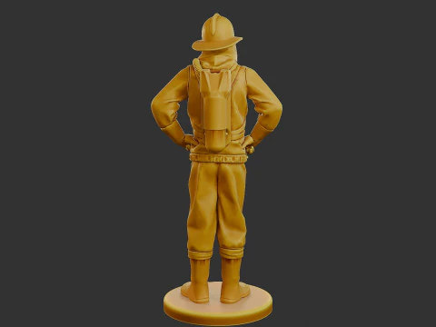 Czechoslovakian firefighter 90s 001 3D Print Model