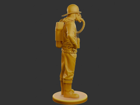 Czechoslovakian firefighter 90s 001 Modello di stampa 3D