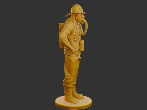 Czechoslovakian firefighter 90s 001 Modello di stampa 3D