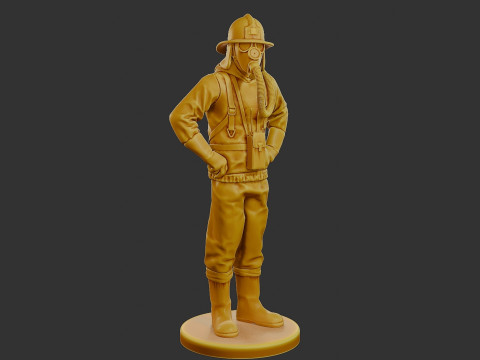 Czechoslovakian firefighter 90s 001 Modello di stampa 3D