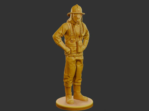 Czechoslovakian firefighter 90s 001 3D Print Model