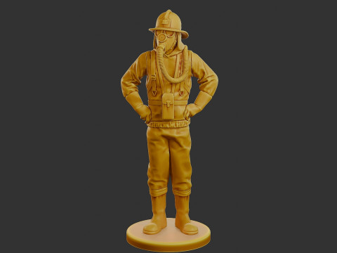 Czechoslovakian firefighter 90s 001 Modello di stampa 3D