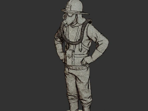 Czechoslovakian firefighter 90s 001 3D Print Model