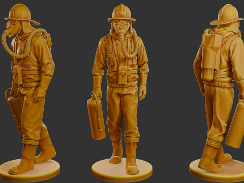 Czechoslovakian firefighter 90s 002 Modelo de Impressão 3D