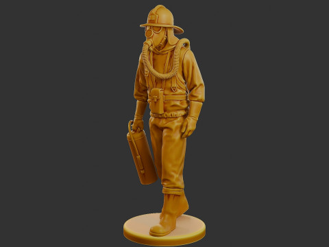 Czechoslovakian firefighter 90s 002 Modello di stampa 3D
