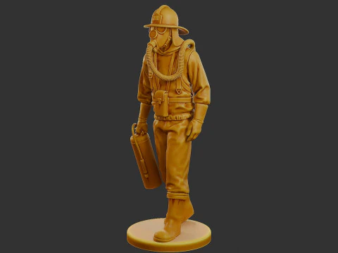 Czechoslovakian firefighter 90s 002 3D Print Model