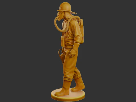 Czechoslovakian firefighter 90s 002 3D Print Model