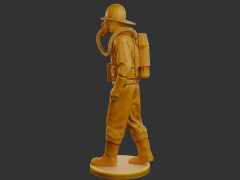 Czechoslovakian firefighter 90s 002 3D Print Model