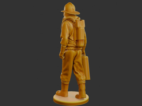 Czechoslovakian firefighter 90s 002 Modello di stampa 3D