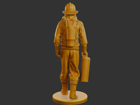 Czechoslovakian firefighter 90s 002 3D Print Model