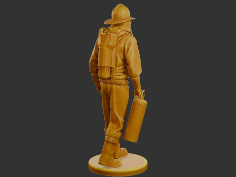 Czechoslovakian firefighter 90s 002 3D Print Model