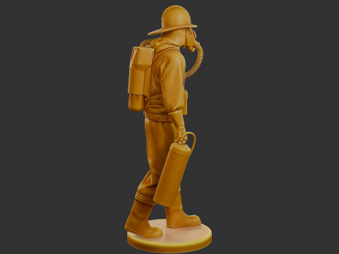 Czechoslovakian firefighter 90s 002 Modello di stampa 3D