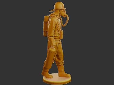 Czechoslovakian firefighter 90s 002 3D Print Model