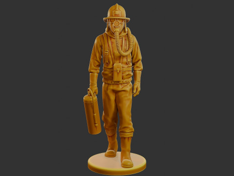 Czechoslovakian firefighter 90s 002 Modello di stampa 3D
