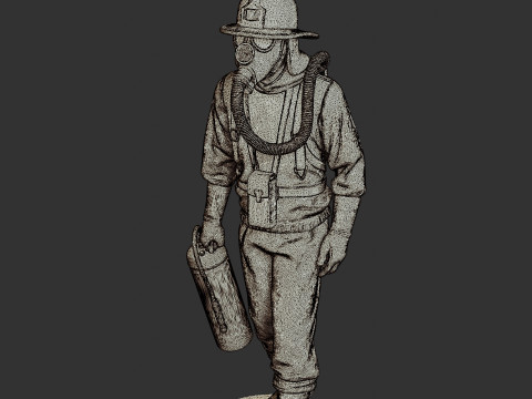 Czechoslovakian firefighter 90s 002 Modello di stampa 3D