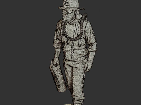 Czechoslovakian firefighter 90s 002 3D Print Model