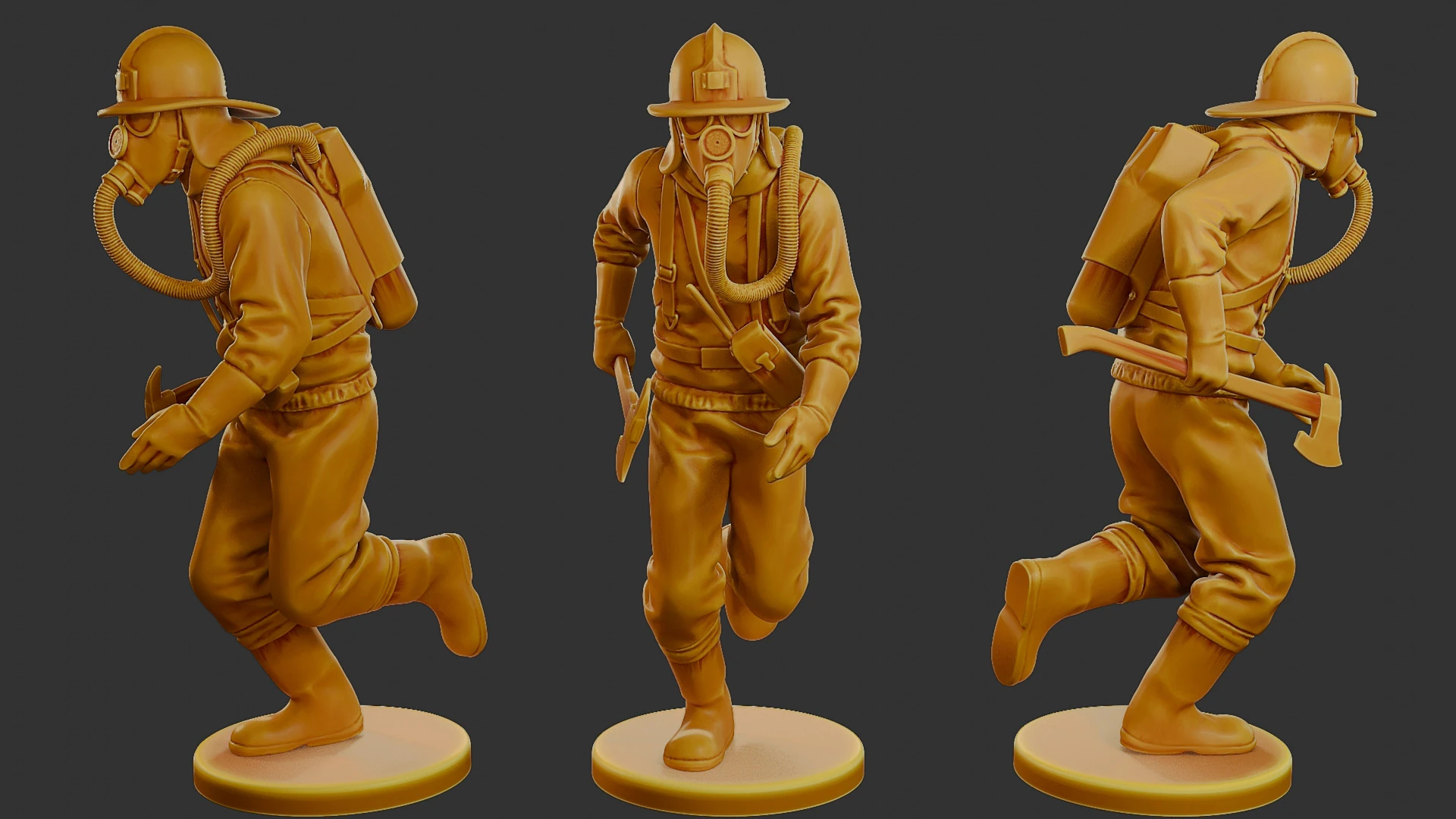 Czechoslovakian firefighter 90s 004 3D Print Model .c4d .max .obj .3ds .fbx .stl .blend 