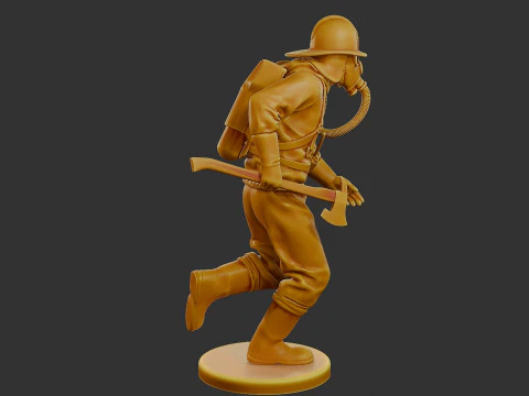 Czechoslovakian firefighter 90s 004 3D Print Model