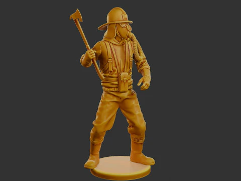 Czechoslovakian firefighter 90s 005 3D Print Model