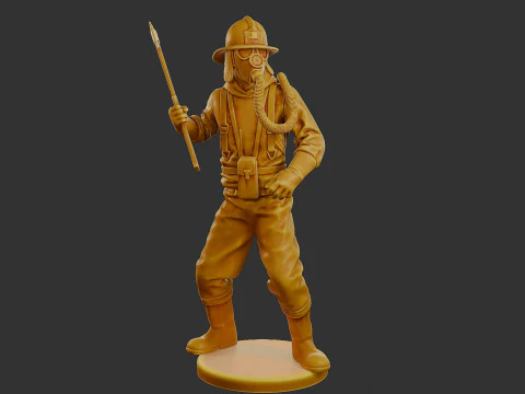 Czechoslovakian firefighter 90s 005 3D Print Model