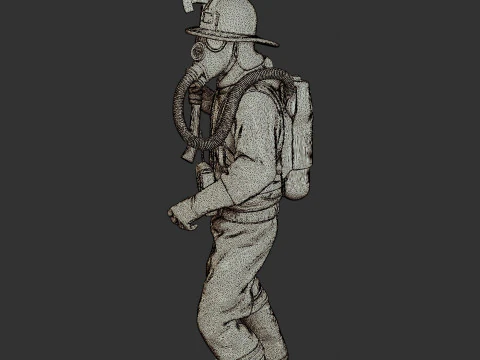 Czechoslovakian firefighter 90s 005 3D Print Model