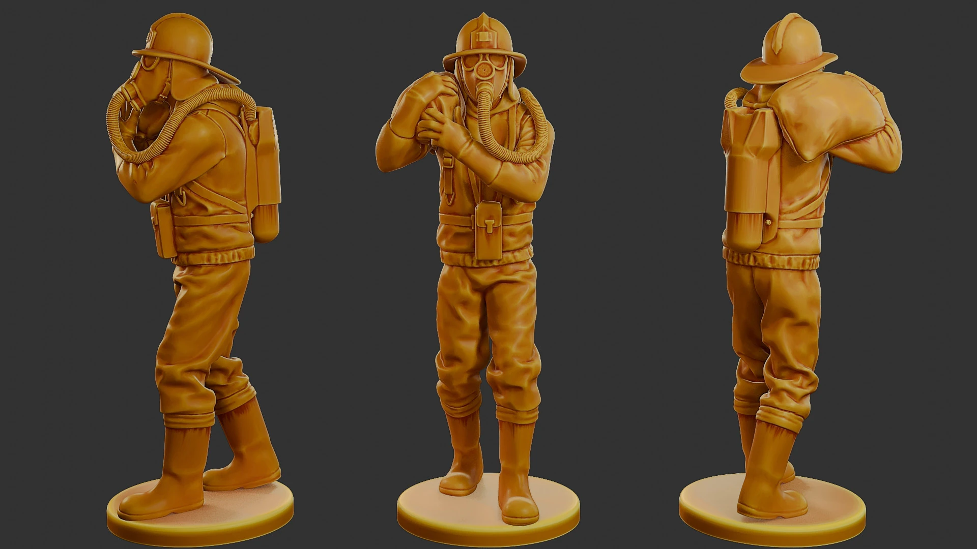 Czechoslovakian firefighter 90s 006 3D Print Model .c4d .max .obj .3ds .fbx .stl .blend 