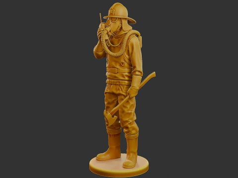 Czechoslovakian firefighter 90s 008 3D Print Model