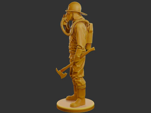 Czechoslovakian firefighter 90s 008 3D Print Model