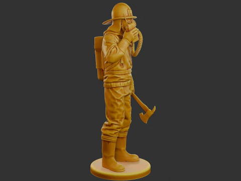 Czechoslovakian firefighter 90s 008 3D Print Model
