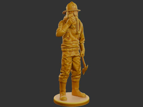 Czechoslovakian firefighter 90s 008 3D Print Model