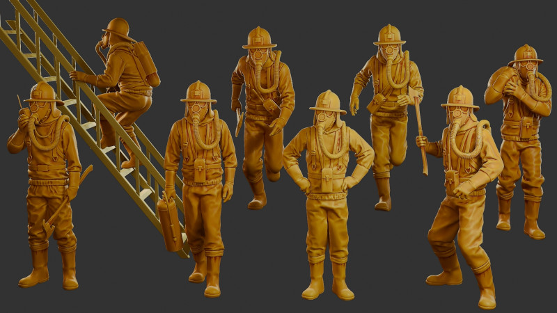 Czechoslovakian firefighter 90s Pack 1 Modello di stampa 3D .c4d .max .obj .3ds .fbx .stl .blend