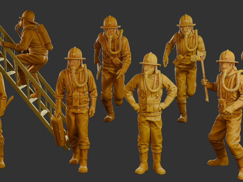 Czechoslovakian firefighter 90s Pack 1 Modelo de Impressão 3D