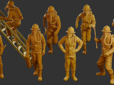 Czechoslovakian firefighter 90s Pack 1 3D Print Model