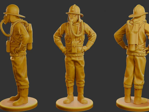 Czechoslovakian firefighter 90s Pack 1 3D Print Model