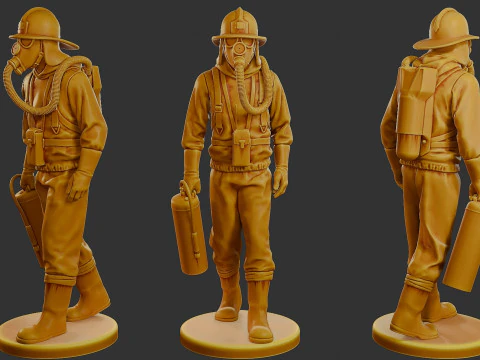 Czechoslovakian firefighter 90s Pack 1 3D Print Model