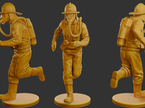 Czechoslovakian firefighter 90s Pack 1 3D Print Model