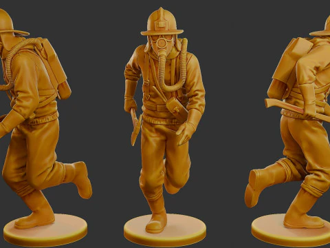 Czechoslovakian firefighter 90s Pack 1 3D Print Model