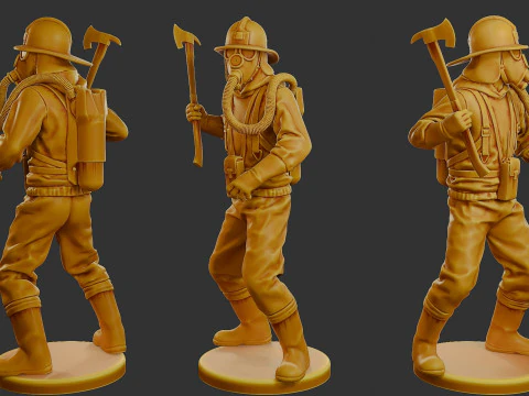 Czechoslovakian firefighter 90s Pack 1 3D Print Model